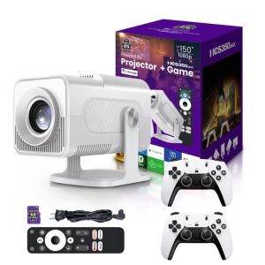 HCS350 MAX | 16GB Storage | 2GB RAM | Android Gaming Projector | 2 Controllers | 150″ HD 1080P Display | Box Packed